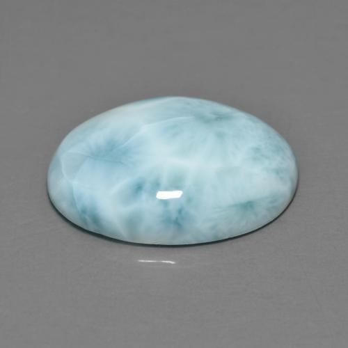 Larimar naturale blu da 6,89 ct, taglio ovale, opaco