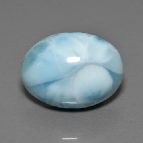 Larimar naturale blu da 8,09 ct, taglio ovale, opaco