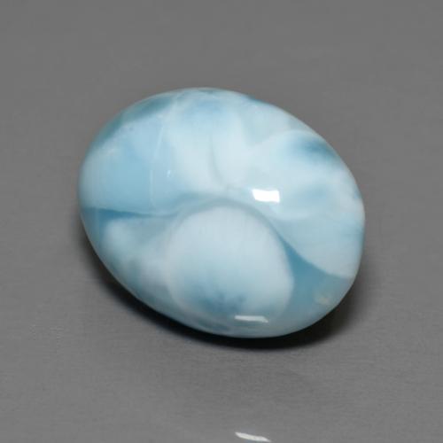 Larimar naturale blu da 8,09 ct, taglio ovale, opaco