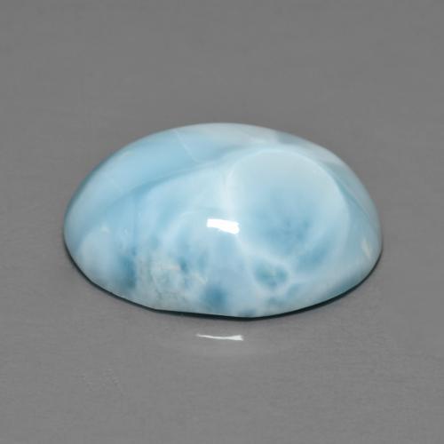 Larimar naturale blu da 8,09 ct, taglio ovale, opaco