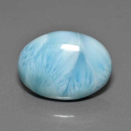 Larimar naturale blu da 7,14 ct, taglio ovale, opaco