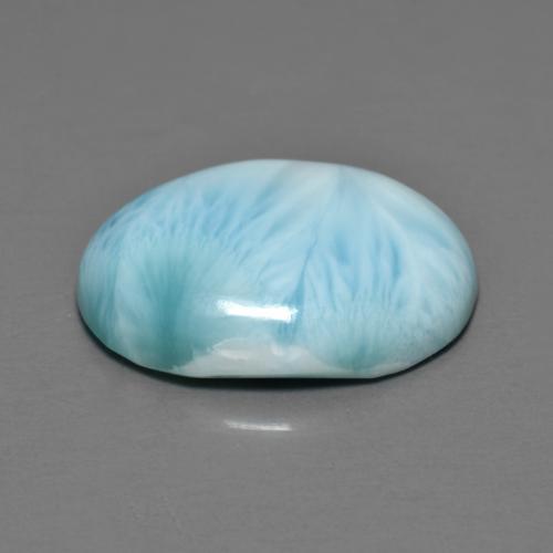 Larimar naturale blu da 7,14 ct, taglio ovale, opaco