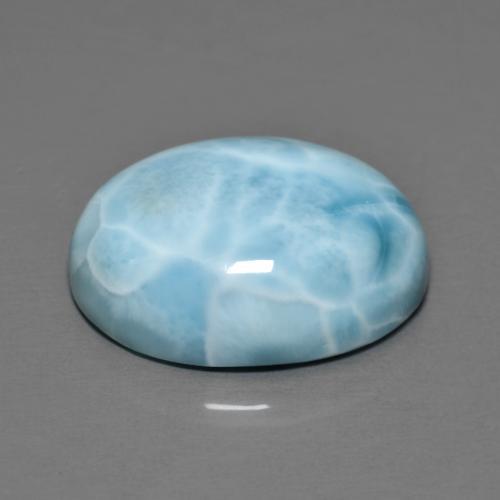 Larimar naturale blu da 9,48 ct, taglio ovale, opaco
