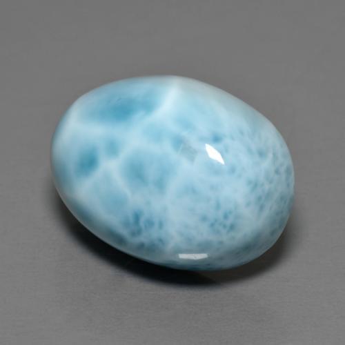 Larimar naturale blu da 11,92 ct, taglio ovale, opaco