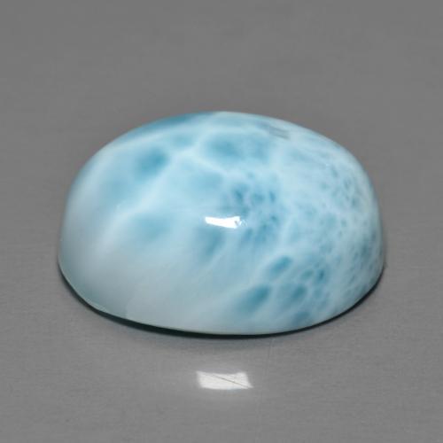 Larimar naturale blu da 11,92 ct, taglio ovale, opaco