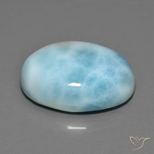 Larimar Azzurro cielo chiaro naturale da 9.71 ct, Ovale, Opaco