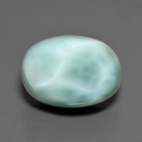 Larimar naturale turchese da 8,23 ct, taglio ovale, opaco