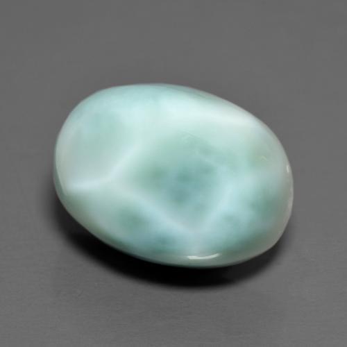 Larimar naturale turchese da 8,23 ct, taglio ovale, opaco
