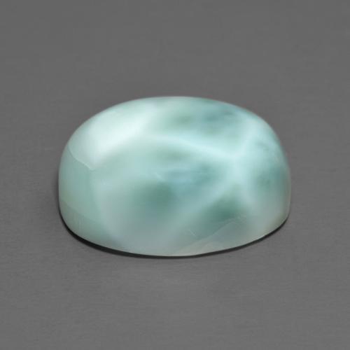 Larimar naturale turchese da 8,23 ct, taglio ovale, opaco