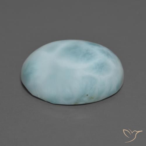 Larimar Azzurro naturale da 9.21 ct, Ovale, Opaco