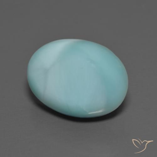 Larimar Azzurro naturale da 5.28 ct, Ovale, Opaco