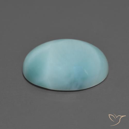 Larimar Azzurro naturale da 5.28 ct, Ovale, Opaco