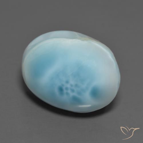 Larimar Blu acqua naturale da 10.39 ct, Ovale, Opaco