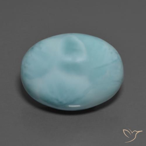 9.13ct Naturale Azzurro cielo chiaro Larimar, Ovale, Opaco