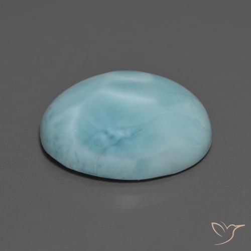 Larimar Azzurro cielo chiaro naturale da 9.13 ct, Ovale, Opaco