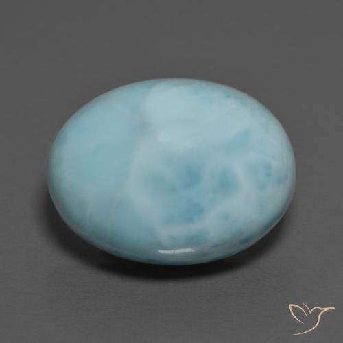 Larimar Azzurro naturale da 11.35 ct, Ovale, Opaco