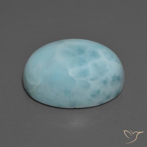 Larimar Azzurro naturale da 11.35 ct, Ovale, Opaco