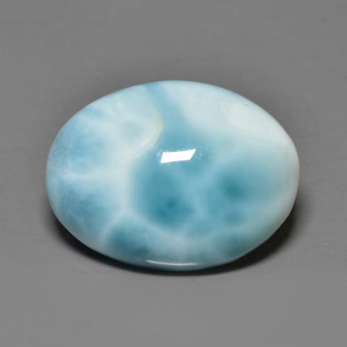 Larimar naturale blu da 7,30 ct, taglio ovale, opaco