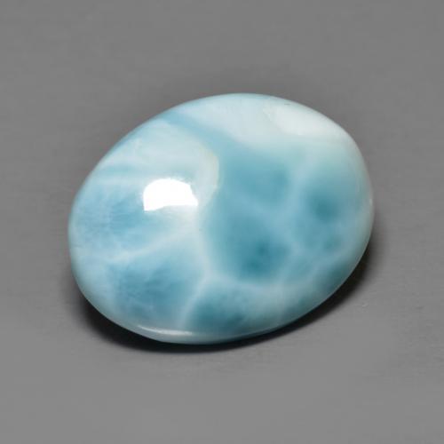 Larimar naturale blu da 7,30 ct, taglio ovale, opaco