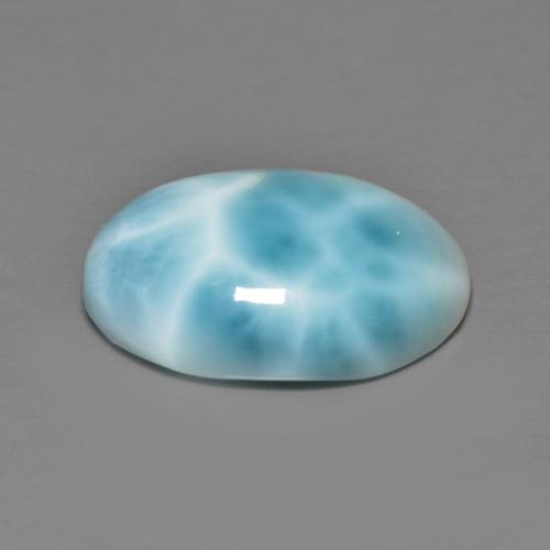 Larimar naturale blu da 7,30 ct, taglio ovale, opaco