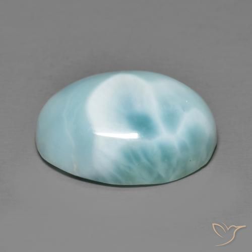 Larimar Azzurro naturale da 9.84 ct, Ovale, Opaco