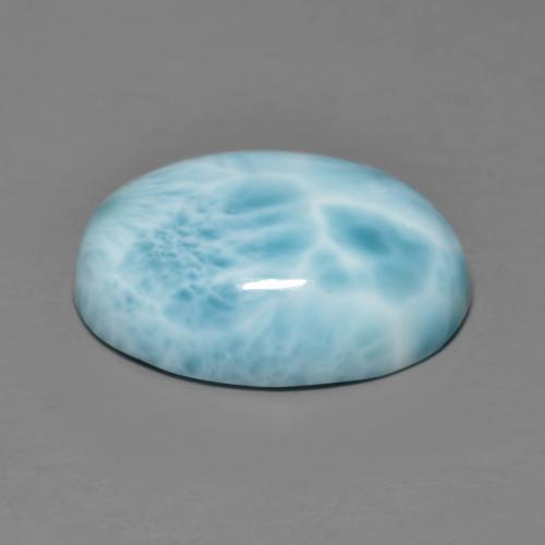 Larimar blu chiaro naturale da 8,39 ct, taglio ovale, opaco