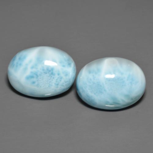Gemme di Larimar Azzurro cielo chiaro naturale da 18.40 ct, Taglio ovale, Opaco