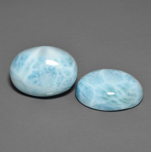 Gemme di Larimar Azzurro cielo chiaro naturale da 18.40 ct, Taglio ovale, Opaco