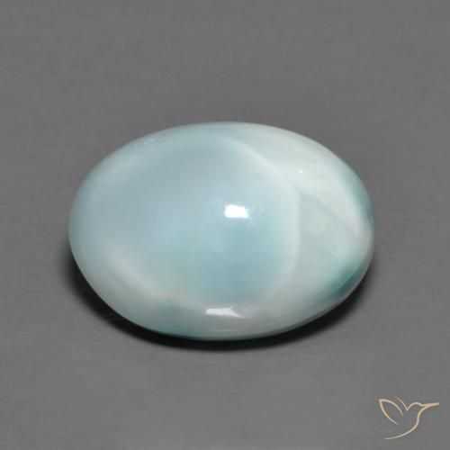 7.68ct Naturale Azzurro cielo chiaro Larimar, Ovale, Opaco