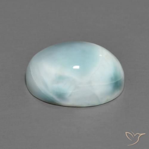 Larimar Azzurro cielo chiaro naturale da 7.68 ct, Ovale, Opaco