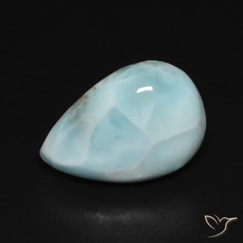 2.74ct Naturale Blu verde Larimar, Forma a pera, Opaco