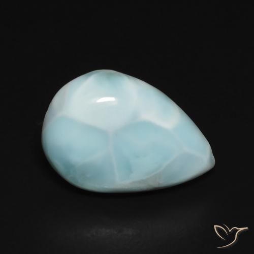 Larimar Blu verde naturale da 2.74 ct, Forma a pera, Opaco