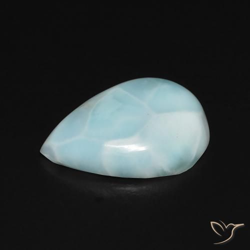 Larimar Blu verde naturale da 2.74 ct, Forma a pera, Opaco