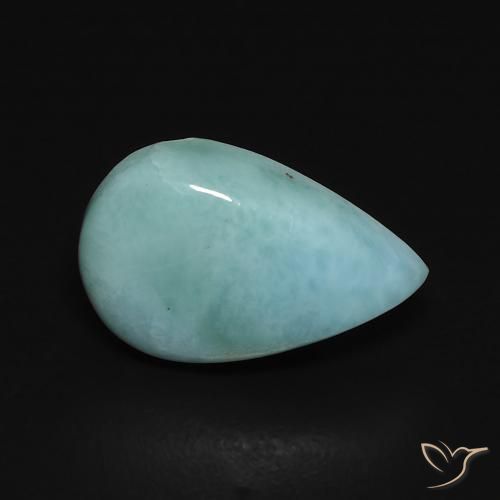2.45ct Naturale Buish Green Larimar, Forma a pera, Opaco