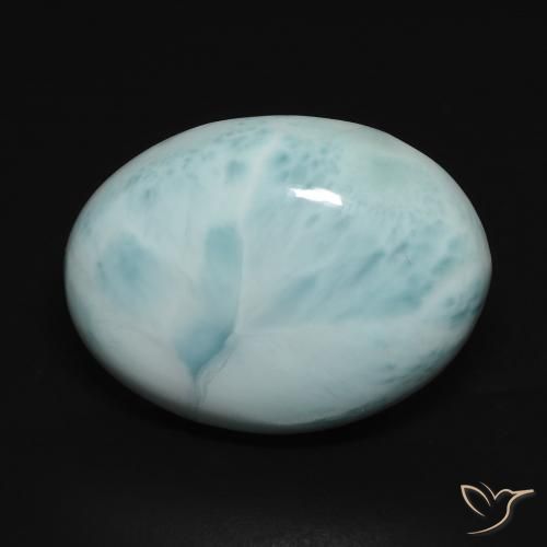 14.08ct Naturale Blu verdastro chiaro Larimar, Ovale, Opaco