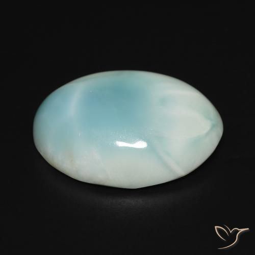 Larimar Azzurro naturale da 14.77 ct, Ovale, Opaco