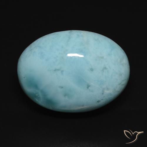17.70ct Naturale Azzurro cielo chiaro Larimar, Ovale, Opaco
