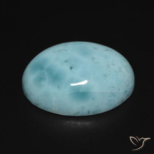 Larimar Azzurro cielo chiaro naturale da 17.70 ct, Ovale, Opaco