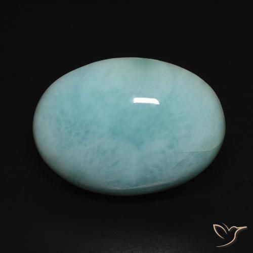 15.76ct Naturale Blu verdastro chiaro Larimar, Ovale, Opaco