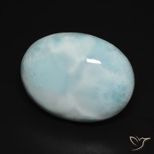 Larimar Schiuma di mare blu naturale da 15.32 ct, Ovale, Opaco