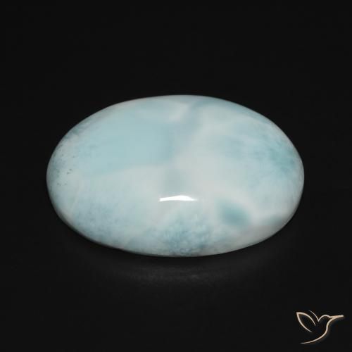 Larimar Schiuma di mare blu naturale da 15.32 ct, Ovale, Opaco