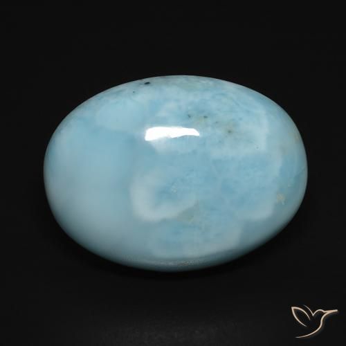 16.50ct Naturale Blu verdastro chiaro Larimar, Ovale, Opaco