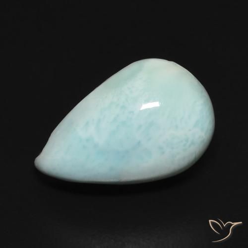 2.93ct Naturale Blu verde Larimar, Forma a pera, Opaco