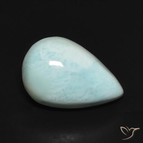 Larimar Blu verde naturale da 2.93 ct, Forma a pera, Opaco