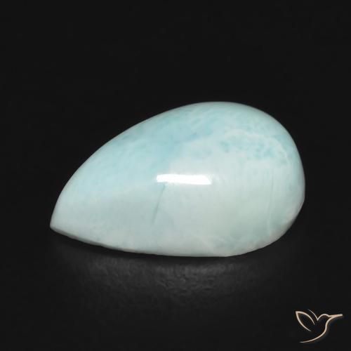 Larimar Blu verde naturale da 2.93 ct, Forma a pera, Opaco