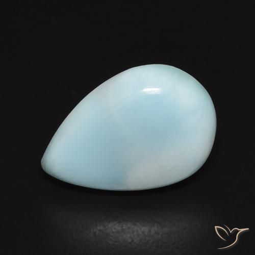 Larimar Blu verde naturale da 2.60 ct, Forma a pera, Opaco