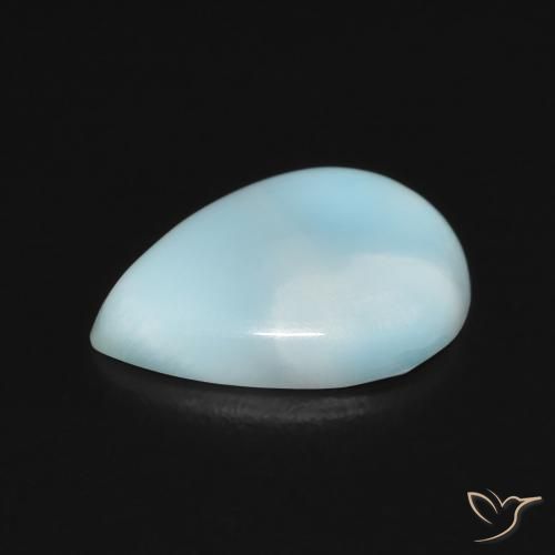 Larimar Blu verde naturale da 2.60 ct, Forma a pera, Opaco