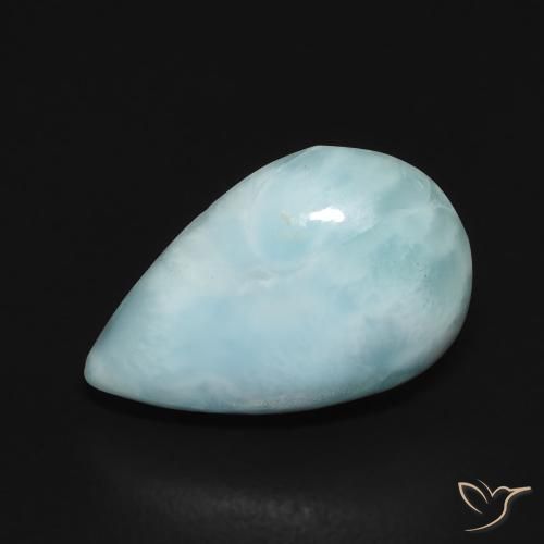 2.17ct Naturale Azzurro cielo chiaro Larimar, Forma a pera, Opaco