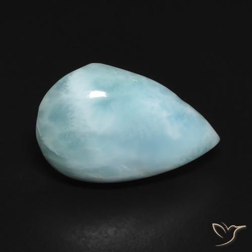 Larimar Azzurro cielo chiaro naturale da 2.17 ct, Forma a pera, Opaco