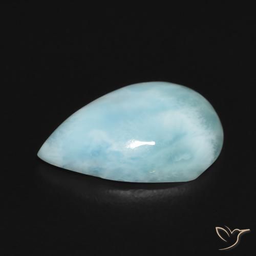 Larimar Azzurro cielo chiaro naturale da 2.17 ct, Forma a pera, Opaco